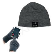 Pack bonnet audio + gants tactile gris Muvit Life
