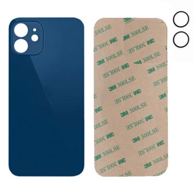 Vitre arrière iPhone 12 bleu + joint de caméra