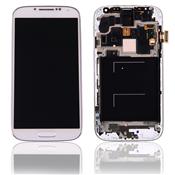 cran LCD + Vitre tactile sans logo sur chassis pour Samsung Galaxy S4 i9505 blanc