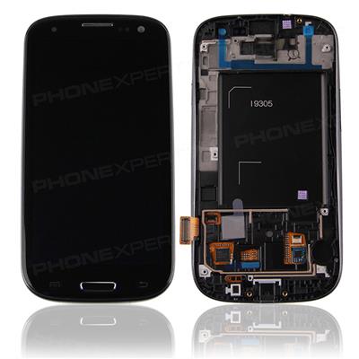 Écran LCD + Vitre tactile sans logo sur chassis pour Samsung Galaxy S3 i9305 noir