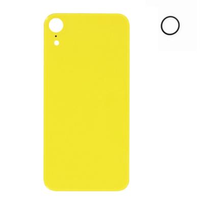 Vitre arrière iPhone XR jaune + joint de caméra