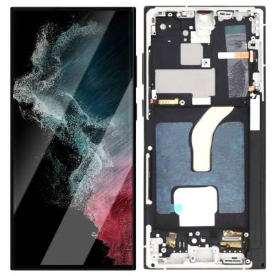 Écran pour Samsung Galaxy S22 Ultra noir sur châssis