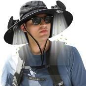 Chapeau avec ventilateurs solaires intégrés