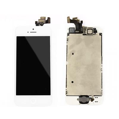 Écran LCD + Vitre tactile complet sur chassis pour iPhone 5 blanc