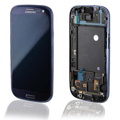 Écran LCD + Vitre tactile Originale sur chassis pour Samsung Galaxy S3 i9300 bleu