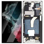 Écran pour Samsung Galaxy S22 Ultra noir sur châssis