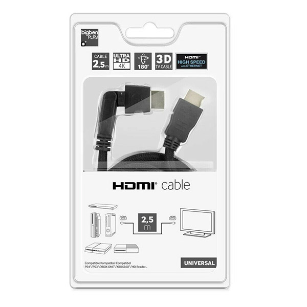 Cable HDMI 2.5m Ultra HD 4K tête rotative