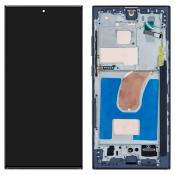 Écran pour Samsung Galaxy S23 Ultra noir sur châssis