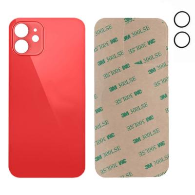 Vitre arrière iPhone 12 rouge + joint de caméra