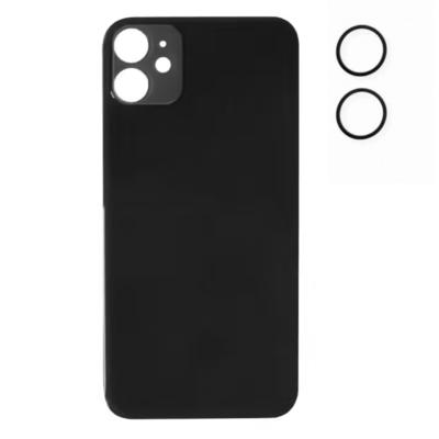 Vitre arrière iPhone 11 noir + joint de caméra